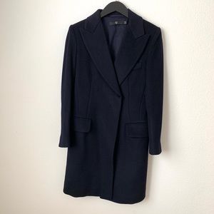 Like New Uniqlo +J Jil Sander Cashmere Coat- Navy Blue